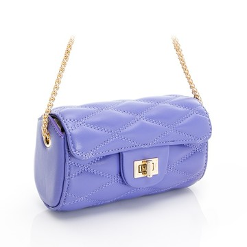 BERNIS 羊皮系列 小金球鏈條圓桶包 紫藤花色