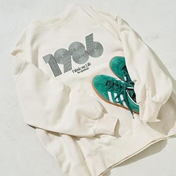 FREAK'S STORE 旋轉數字標誌刺繡加絨衛衣