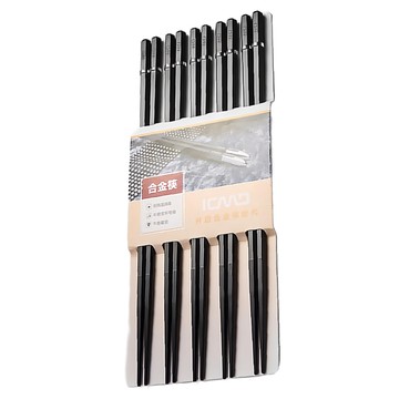 瑞典廚房 日系合金筷子/環保筷/耐熱筷 不易變形  5雙筷子  黑色  5雙