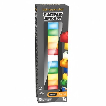 美國 LIGHT STAX JUNIOR系列 大顆粒升級底座版 Starter亮亮積木 2歲以上  1盒