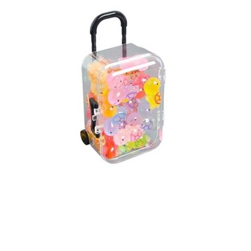 夜光可愛小兔子小烏龜擺件行李箱模型兒童過家家玩具桌面裝飾配件