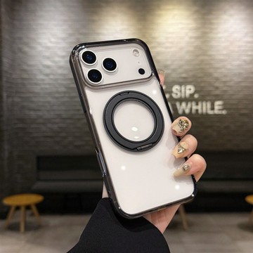 透明  360°磁吸旋轉支架  防摔殼 適用 蘋果 iPhone 17 Air 16 15 14 13 Pro Max