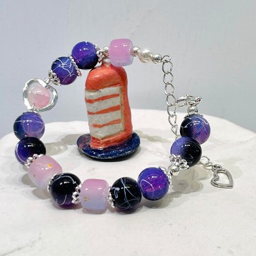 台灣設計師手工飾品-冰晶珠手鍊【童話-黑魔法宣言】