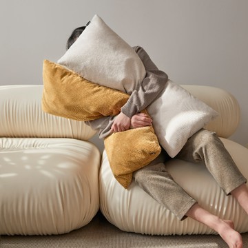 油條抱枕 You Tiao Cushion 枕頭沙發枕頭靠枕 雪尼爾 白色/紅色 白色