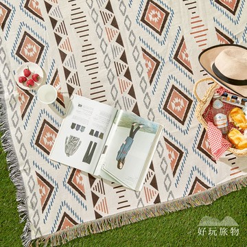 【好物良品】《亞馬遜圖騰》獨家設計棉麻編織防水防髒野餐露營地墊