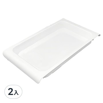 日本IB伸縮桿用收納盤 2入 伸縮置物架 廚房收納 浴室收納 層架收納  15 x 25 x 2.2cm  白色