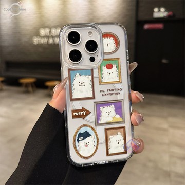相框凌亂小狗 抗黃防摔蘋果磁吸手機殼 iPhone17 16E 15 14 13 12 11PROMAX 透明手機殼