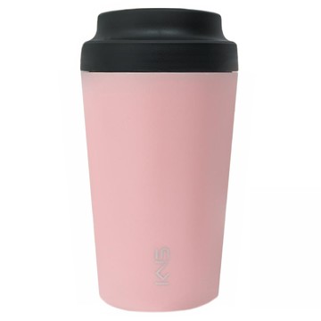 KNS 康納斯 簡約陶瓷內膽保溫隨行杯 8.7 x 8.7 x 16.2cm  玫瑰粉  380ml  1個