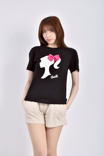 加購優惠(S) k story印花蝴蝶結黑色短袖上衣