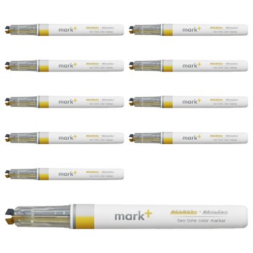 kokuyo mark+ 兩用同色系螢光筆  10支  黃色 + 淺黃色