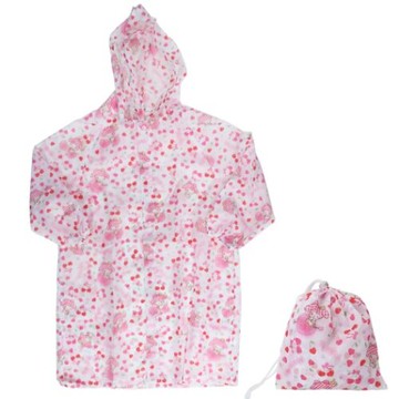 日本原裝 My Melody 兒童輕便雨衣-Ｍy Melody＋櫻桃款式