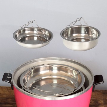 手提蒸盤淺型深型304不鏽鋼電鍋蒸盤蒸架可放入大同電鍋10人份