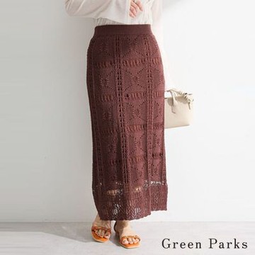 〈Green Parks〉鉤針圖樣編織合身裙