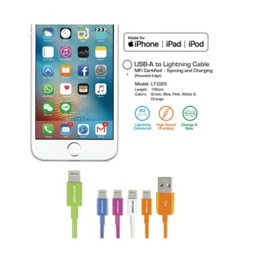 【磐石蘋果】First Champion(MFi 認證)1米 PVC Lightning充電傳輸線FC-LT-D20