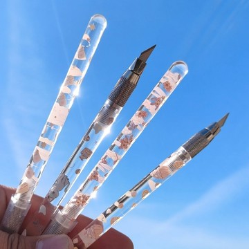 筆刀 雕刻刀 流沙 可替芯 手帳 透明 裁紙刀 切割刀 美工刀 按動 小刀 刻刀 可愛 工具 貼紙 學生 文具 高顔值
