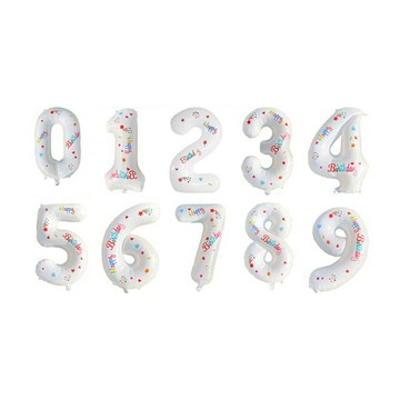 白色數字氣球