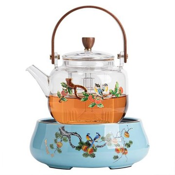 電陶爐煮茶器玻璃沏茶煮茶壺燒水泡茶壺全自動家用蒸汽煮茶爐套裝
