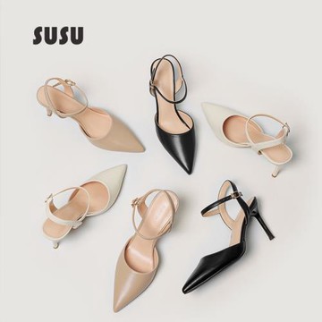 黑色高跟鞋女夏季百搭學生氣質透氣配裙子舒適細跟不累腳包頭涼鞋