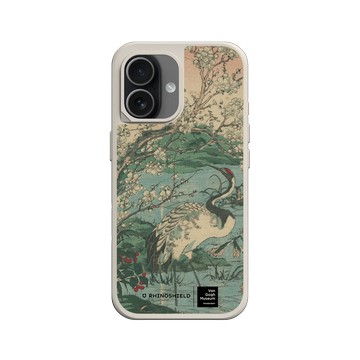 iPhone 17 SolidX 貝殼灰 - Van Gogh Museum - 鶴與櫻花選自草木花鳥圖會系列