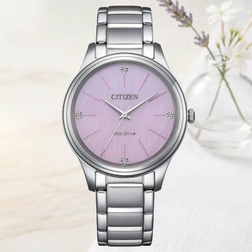 CITIZEN星辰 LADY S系列 光動能 簡約時尚腕錶 禮物 送禮 推薦 34mm / EM1220-58X