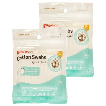 pigeon 貝親 細軸棉棒 補充  100支  2包