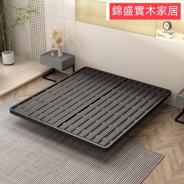 雙人鐵床 公寓鐵床架 鐵藝床 懸浮床 簡約現代臥室懸浮床小戶型無床頭單雙人床主臥出租屋鐵藝懸空矮床