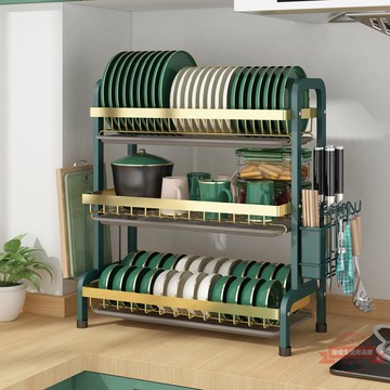瀝碗架色瀝水架家用廚房置物架晾放碗筷碟收納盒碗柜亞馬遜廠家