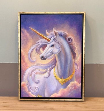 原創獨角獸_頂級藝術微噴複製畫_伊蓮娜/掛畫/unicorn/療癒畫