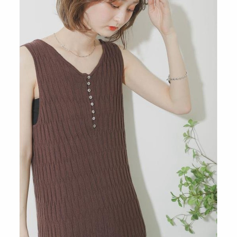 センスオブプレイス バイ アーバンリサーチ 2wayノースリーブニットワンピース レディース Brown One Sense Of Place By Urban Research 通販 Lineポイント最大get Lineショッピング