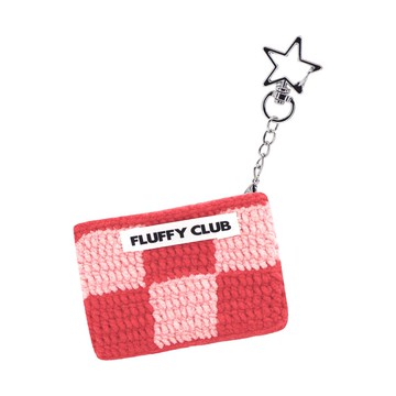 棋盤格編織卡夾 方格紋零錢包