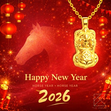 【TLH】馬上有錢 黃金貔貅吊墜項鍊 約重0.02錢±0.01 純金999 (馬年 過年 送禮)