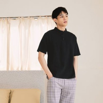 OB嚴選中大尺碼-透氣棉麻素色亨利領短袖上衣《KL1530》