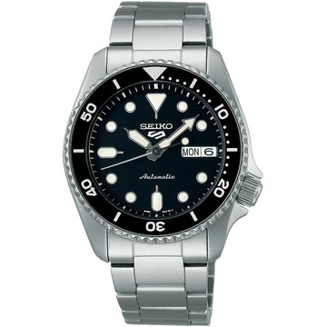 SEIKO 精工 5 Sports SKX 復古運動風機械錶/黑/38mm (4R36-14B0D/SRPK29K1)