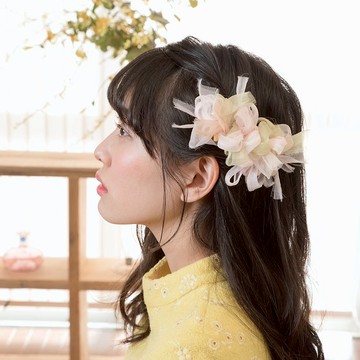 櫻花 | 點綴造型的手工編織髮夾/鯊魚夾
