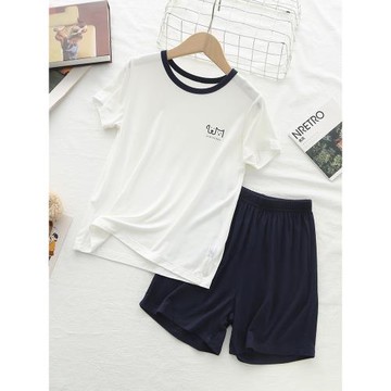 【舒適透氣】兒童莫代爾套裝男童睡衣男孩空調服休閑運動青少年薄