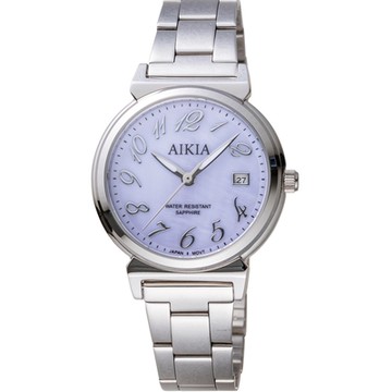 AIKIA 流行大三針時尚女錶-3A2316WPUN/34mm紫