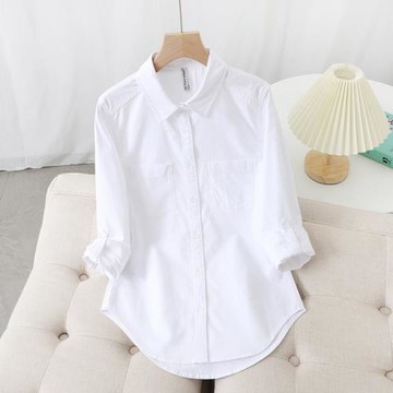 白襯衫女秋季新款設計感小眾韓版牛津紡上衣百搭氣質顯瘦純棉襯衣