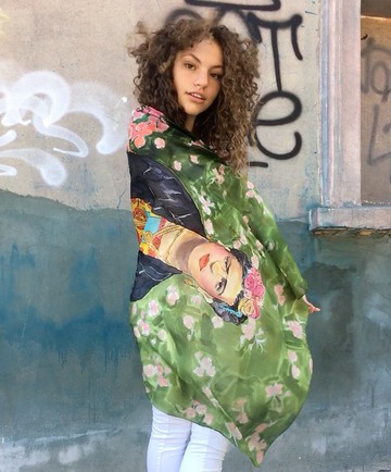 Frida Kahlo圍巾手繪90 x 180厘米