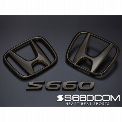 S660.COM　SPIDER　カラードエンブレム 3点セット（ブラッククローム）　S660（JW5）　15.04〜