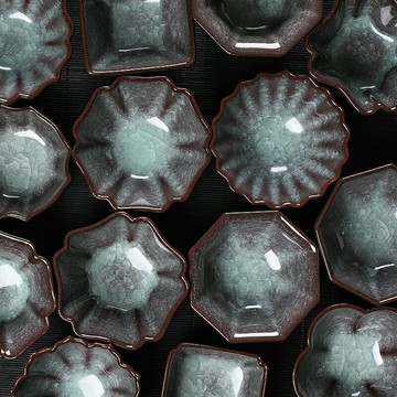 純手工青瓷茶杯主人杯單杯陶瓷品茗杯茶盞龍泉哥窯冰裂紋功夫茶具