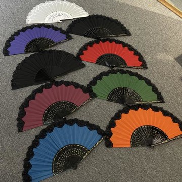 新品大號30厘米手繪扇子跳舞扇蕾絲扇宮廷風多色
