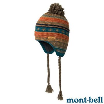 【mont-bell】民族風雙層無縫針織保暖護耳羊毛帽.毛線帽_1118594 BN 棕