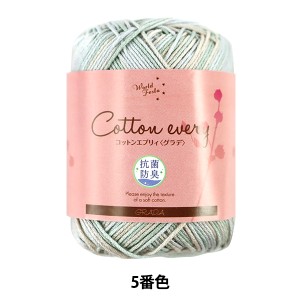 春夏毛糸 『抗菌防臭 Cotton every (コットンエブリィ) グラデ 5番色 サックス』 World Festa ワールドフェスタ