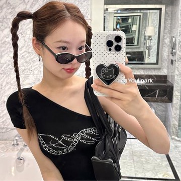 波點ins少女貓咪蘋果保護套支架