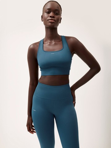 PANGAIA - Women's Plant-Stretch Compressive Sports Bra - storm blue - L L