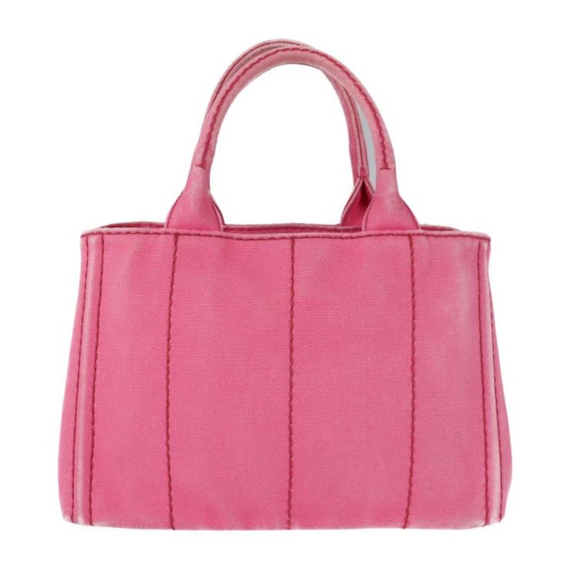 PRADA プラダ カナパ 1BG439 トートバッグ コットン PEONIA ピンク系 ゴールド金具 2WAY ハンドバッグ ショルダー【本物保証】  | LINEショッピング