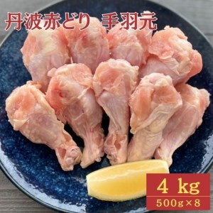 丹波 赤どり 手羽元 4kg（500g×8パック）＜京都亀岡丹波山本＞業務用 鶏肉 冷凍 小分け