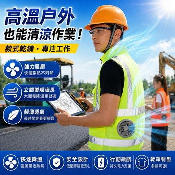 【夏季防暑🔥男女通用】風扇背心空調服 戶外工地建築降溫馬甲 工人勞保工作服 透氣長效送風 涼爽不悶熱 釣魚騎車施工適用款