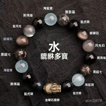 🙏🏻紫南宮過爐 開光🔥五行能量貔貅補水定製補缺手串用水金水男女喜用天然水晶平衡手鏈 QMJG