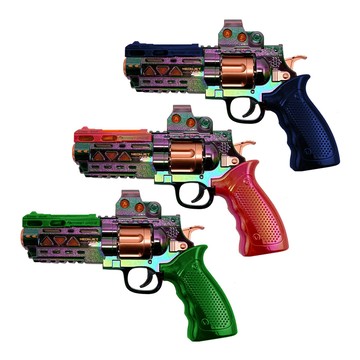 愛而富 3入組科幻炫彩聲光噴霧玩具槍（非發射型）顏色隨機